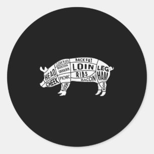 Funny Bbq Smoker Grill & Barbecue Pork Grillin Classic Round Sticker