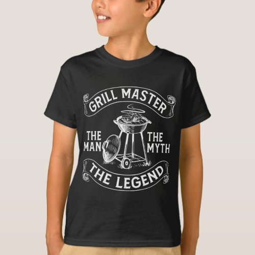 Funny BBQ Smoker Grill Master The Man The Myth Leg T_Shirt