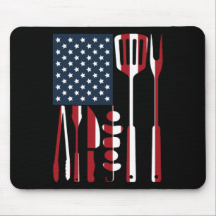 Funny Bbq Smoker Grilling Tools Rbecue American Fl Mouse Pad