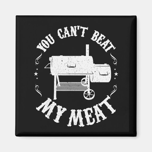 Funny Bbq T Reverse Flow Smoker Accessory Dad Gril Magnet (Front)