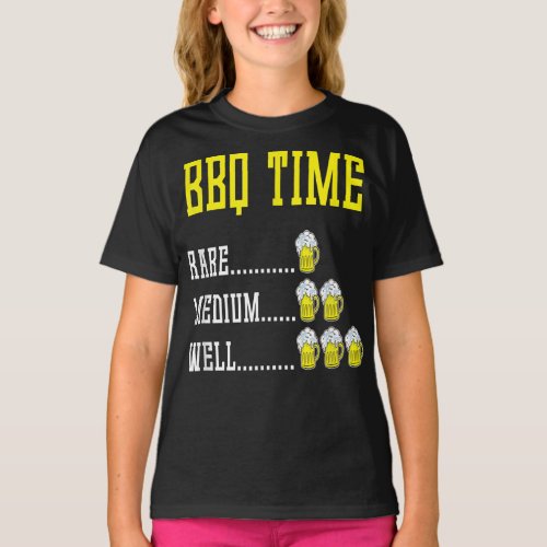 Funny BBQ Timer Beer Drinking Gift Smoked Meat T_Shirt