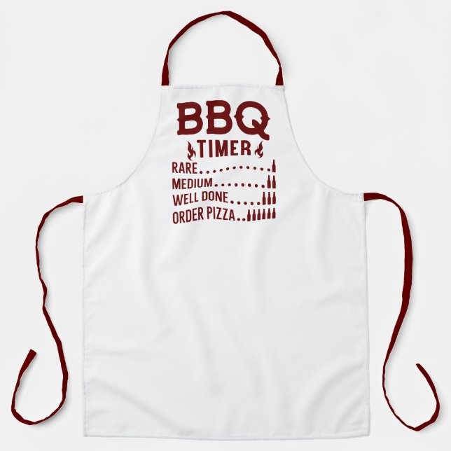 Funny BBQ Timer Red Apron (Front)