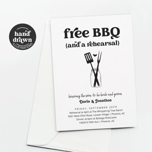 Funny BBQ Wedding Rehearsal Dinner Invitation