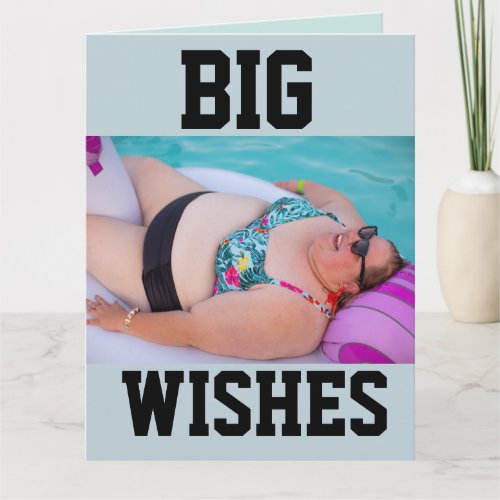 FUNNY BBW BIG GIRL BATHING BEAUTY BIRTHDAY CARD