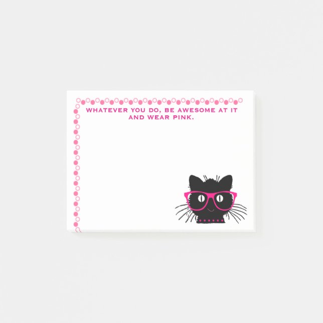 Funny "Be Awesome--Wear Pink" Notes (Front)