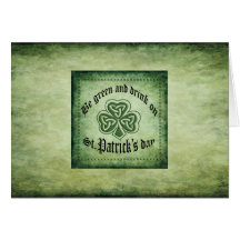 Funny "be green and drink on" Irish lucky shamrock