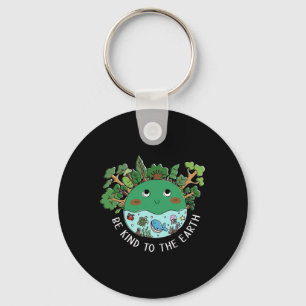 Funny Be Kind To The Earth Planet Nature Tree Eart Keychain