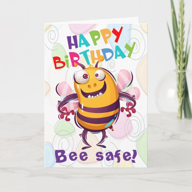 Funny Be Safe Social Distance Birthday Card (Front)