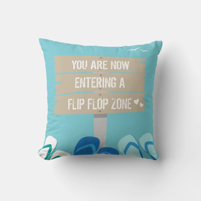 Funny Beach Bar Chill Out Zone Quote Throw Pillow (Front)