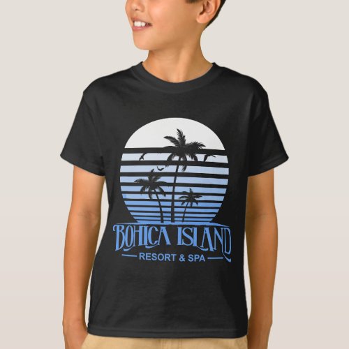 Funny Beach Bohica Island Resort And Spa Military  T_Shirt