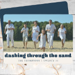 Funny Beach Christmas Custom Family Photo Blue Holiday Card<br><div class="desc">Bring a splash of humor and sunshine to your holiday greetings with our Funny Beach Christmas Custom Family Photo Blue Holiday Card. Perfect for families who love the beach or are spending the holidays in tropical climates, this card features a fun nautical theme with phrases like "Seas and Greetings" and...</div>