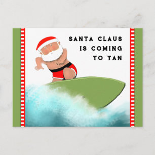 Funny Beach Christmas Postcard