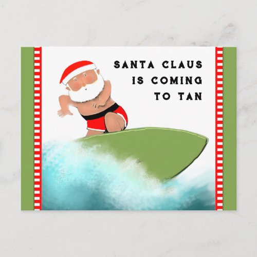 Funny Beach Christmas Postcard