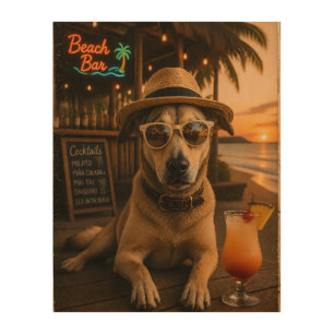 Funny Beach Dog Wall Art Printable