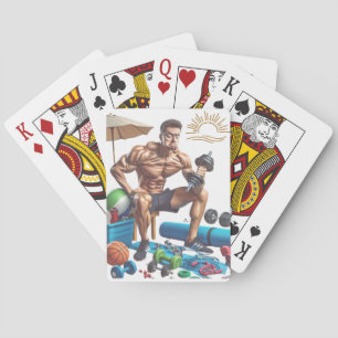 Funny Beach Fitness Poker Cards