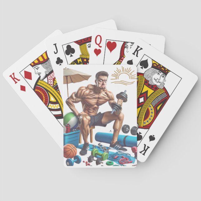 Funny Beach Fitness Poker Cards (Back)