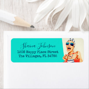 Funny Beach Lady Retro Vibe Humor Label