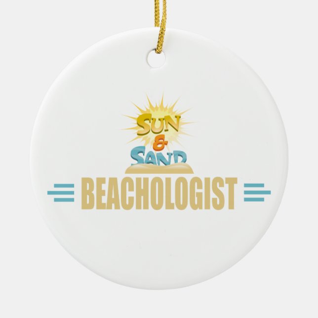 Funny Beach Lover Ceramic Ornament (Front)