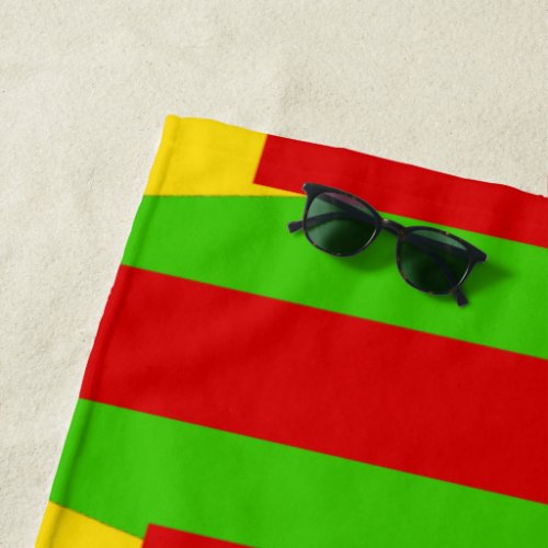 Funny Beach Party Red Golden Green Beach Towel