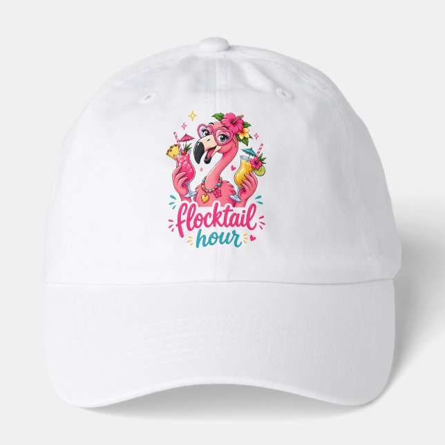 Funny beach pink flamingo hat (Front)