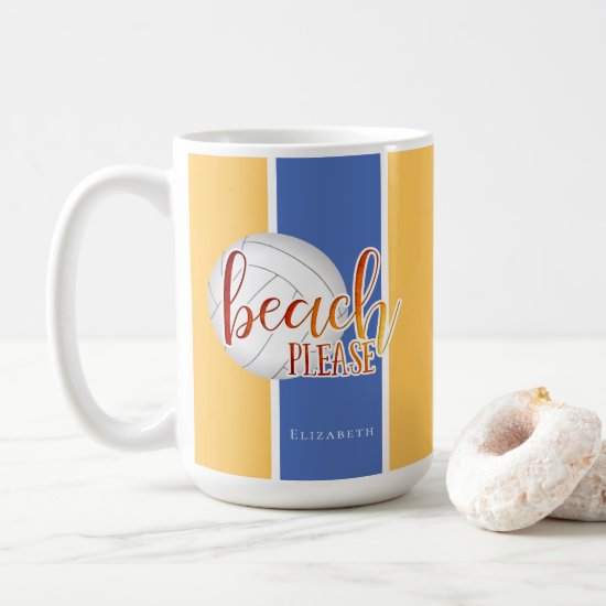 funny beach saying personalized girls' volleyball coffee mug