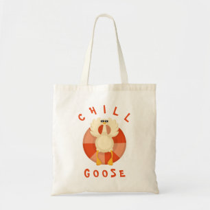 Funny Beach Summer Vacation Chill Goose Swim ring Tote Bag