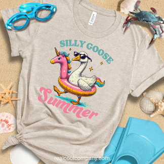 Funny Beach T-Shirt Silly Goose Summer Tri-Blend Shirt