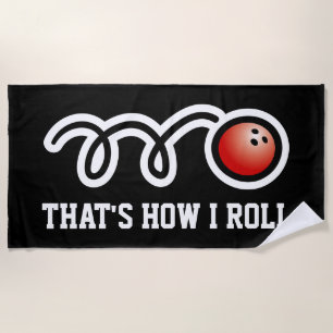Funny beach towel gift for bowling fans
