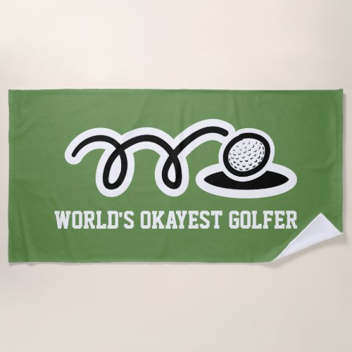 Funny beach towel gift for golf enthusiast