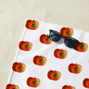 Funny Beach Towel Happy Apple Worm