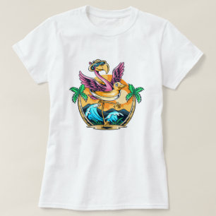 Funny Beach Tropical Flamingo T-Shirt