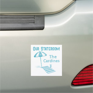 Funny Beach Umbrella Cruise Stateroom Door Marker Car Magnet