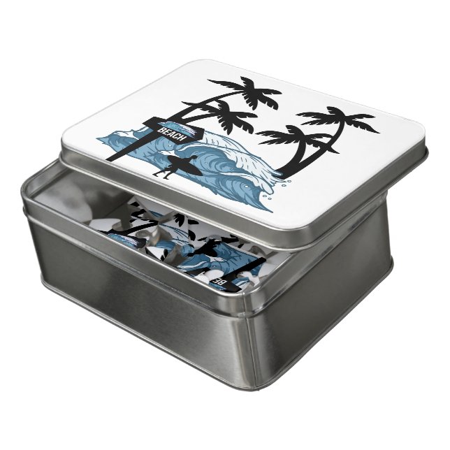 Funny Beach Wave Jigsaw Puzzle (Lid Open)