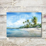 Funny Beach Wedding Photo Save the Date<br><div class="desc">Get your guests excited for a fun-filled celebration with our Funny Beach Wedding Photo Save the Date. The front features a playful watercolor beach design with the hilarious phrase "Booze, Food, and Bad Dance Moves" — setting the tone for a relaxed and unforgettable wedding day. On the back, showcase your...</div>