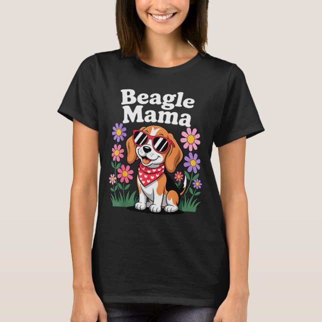 Funny Beagle Art For Women Girls Mom Beagle Dog Lo T-Shirt (Front)