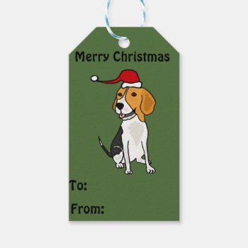 Funny Beagle Christmas Gift Tags by Petspower at Zazzle
