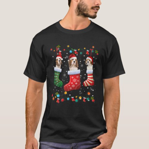 Funny Beagle Christmas Socks Lights Funny Dog Love T_Shirt