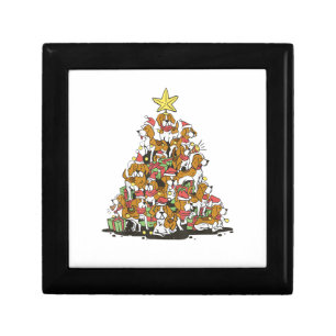 Funny beagle Christmas tree for beagle dog lovers  Gift Box