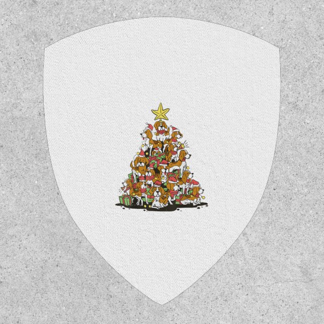 Funny beagle Christmas tree for beagle dog lovers  Patch (Front)