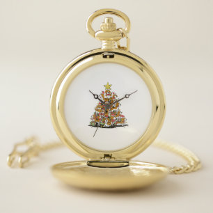 Funny beagle Christmas tree for beagle dog lovers Pocket Watch