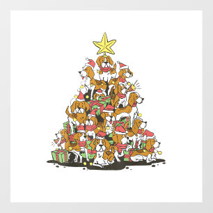 Funny beagle Christmas tree for beagle dog lovers Wall Decal