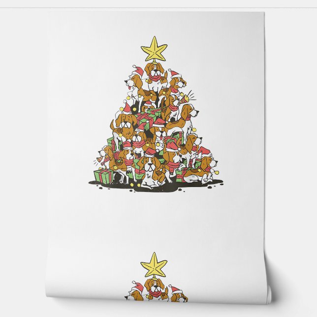 Funny beagle Christmas tree for beagle dog lovers  Wallpaper (Unrolling)
