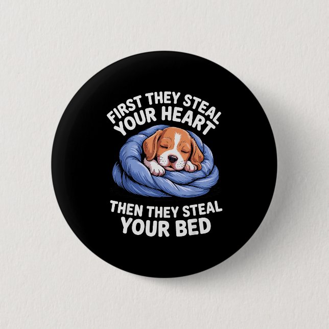 Funny Beagle Design For Men Women Hound Beagle Dog Button (Front)