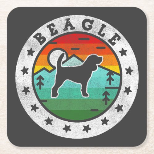 Funny Beagle Dog Beagle Dog Lovers Square Paper Coaster