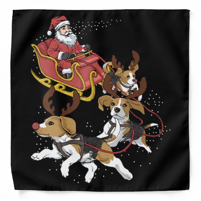 Funny Beagle Dog Christmas Gift For Dog Lover Bandana (Front)