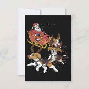Funny Beagle Dog Christmas Gift For Dog Lover RSVP Card