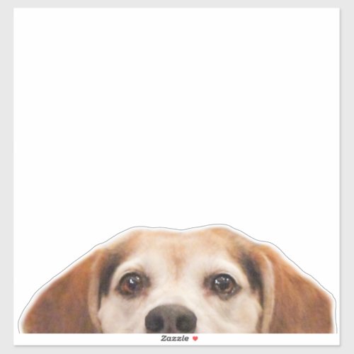 Funny Beagle Dog Half Face Sticker