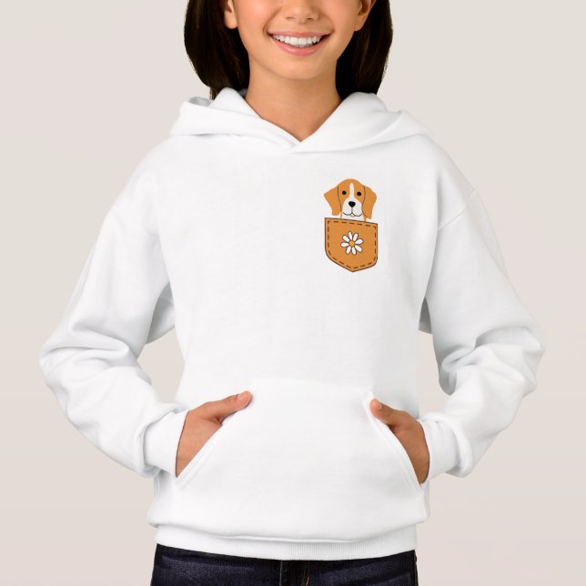 Funny Beagle Dog In The Pocket  Hoodie (Front)