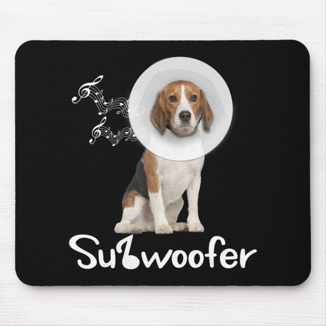 Funny Beagle Dog Lover Sub-Woofer Gift Mouse Pad (Front)