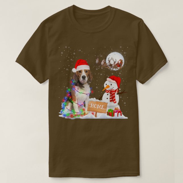 Funny Beagle Dog Merry Christmas Party Family Matc T-Shirt (Design Front)
